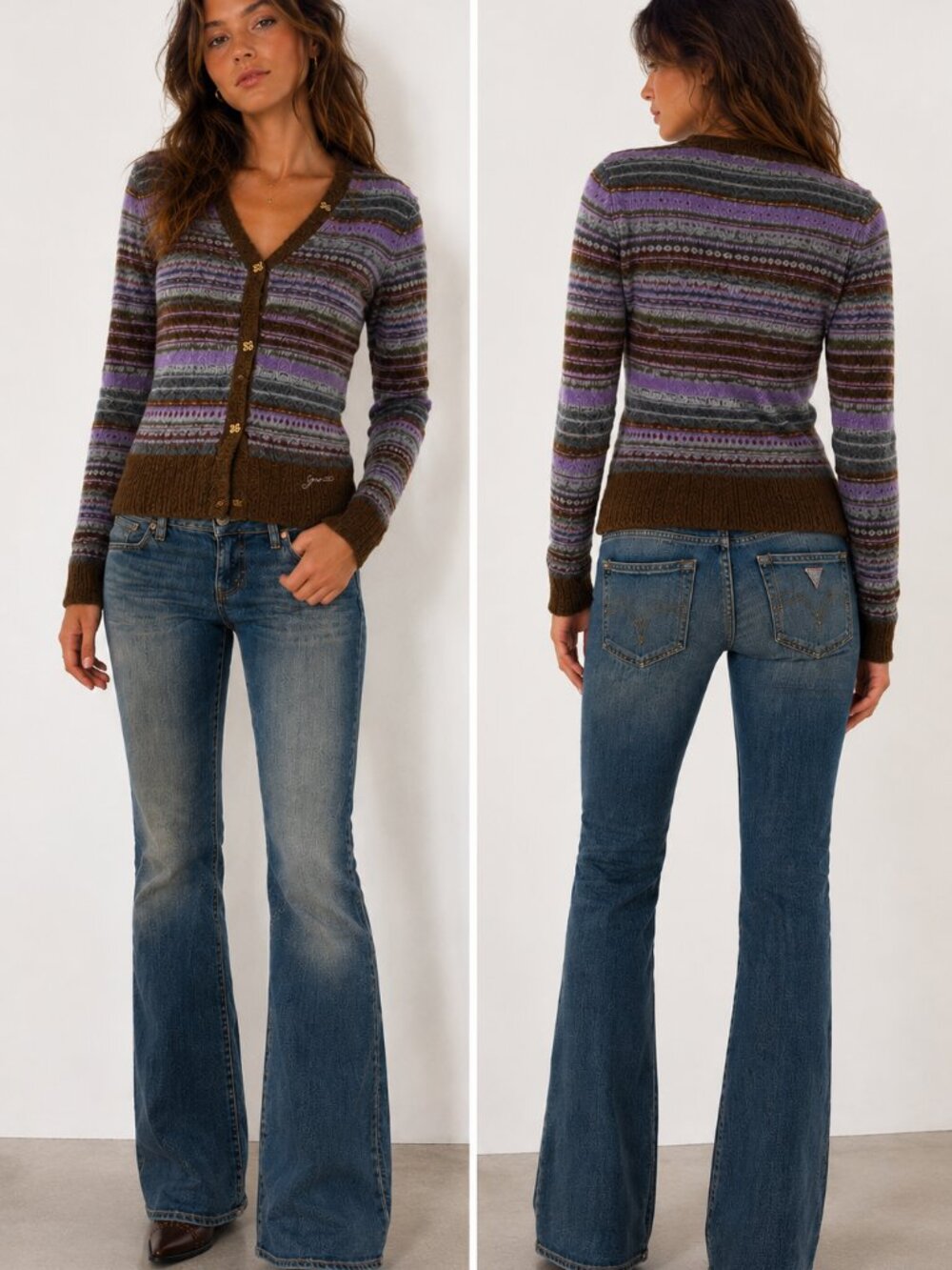 NEW GANNI Soft Striped Cardigan Size Small